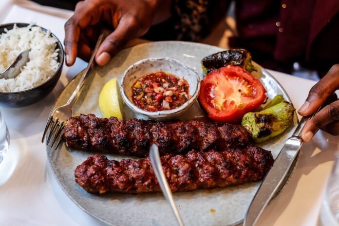 turkish kebab in the plate